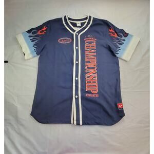 Nike Size XXL Americana Baseball Jersey Men's Blue Flame Sleeves DV9642-437 CA7